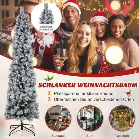 Sapin de noel de 180 cm sapin de noel enneige avec 150 lumieres blanc chaud