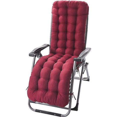 Ersatzkissen für Gartenliegestühle, Sitzmatte für Liegestühle, 125 x 48 x 8 cm, rot