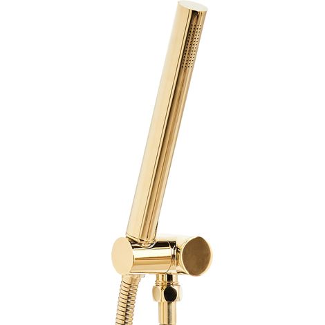 Ducha de mano moderno minimalista clásico redondo 1 modo de rociado metal dorado Marfau