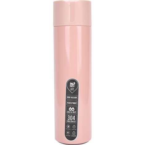 Bouteille d'eau intelligente avec affichage de température tactile, rappel programmé, isotherme sous vide, alimentée par batterie, rose (1/5)