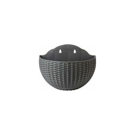 (Gris) Jardinière murale suspendue, jardinière en rotin, clôture de balcon, jardinière suspendue d'extérieur, jardinière suspendue de balcon (1/5)