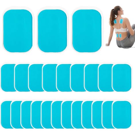 Electrodos reutilizables para electroestimuladores TENS y EMS: paquete de 24 almohadillas de gel autoadhesivas, compatibles con todos los dispositivos, ideales para la estimulación muscular y el alivi (1/5)