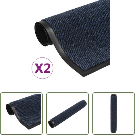 Schuhschutz - Schmutzfangmatten 2 Stk. Rechteckig Getuftet 60x90 cm Blau (1/5)