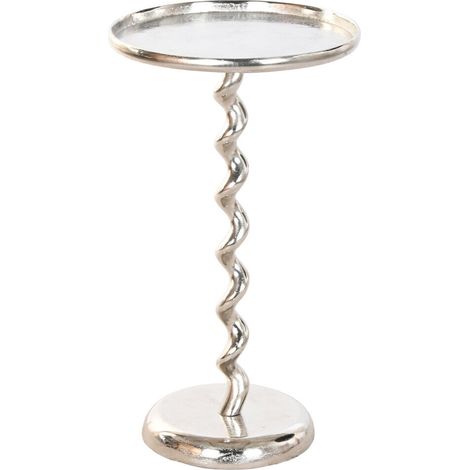 Mesita Auxiliar Aluminio 35X35X61 Espiral Plateado (1/5)