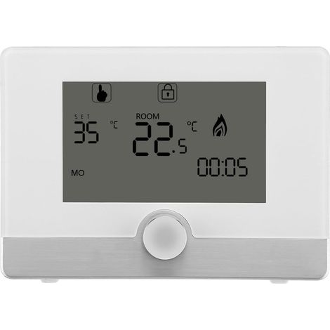 Contrôleur de Température Programmable Thermostat Numérique pour Le Système de Chauffage de Chaudière Mur-accroché(Blanc) (1/5)