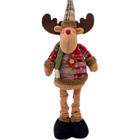 Bambole natalizie telescopiche, decorazioni per vetrine, bambole di renne natalizie in piedi, decorazioni per le feste (1/5)