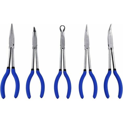 SET 5 PINZE BECCHI BECCO CURVO DRITTA 45° 90° ANELLO VALVOLE MECCANICI 617 SK