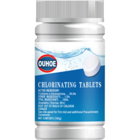 Comprimés effervescents pour piscine, nettoyant pour piscine, entretien de la qualité de l'eau, comprimés de nettoyage multifonctionnels — 100 g (1/5)