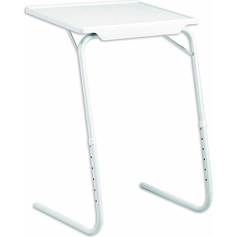 MESA AUXILIAR PLEGABLE BLANCA 6 NIVELES 52X39X70CM HASTA 10KG (1/5)