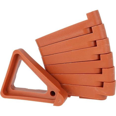 Juego de 24 soportes triangulares transpirables para macetas - Soportes invisibles - Para uso interior y exterior, 7x5,5x2,3 cm, rojo (1/5)