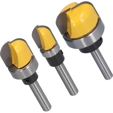 Fraise à bec rond pour moules à carottes, bols et plateaux, gabarits de sculpture sur plats, fraise à défoncer avec roulement, queue de 6,35 mm (1/4 po), 28,6 mm (1-1/8 po), 19 mm (3/4 po), 12,7 mm (1