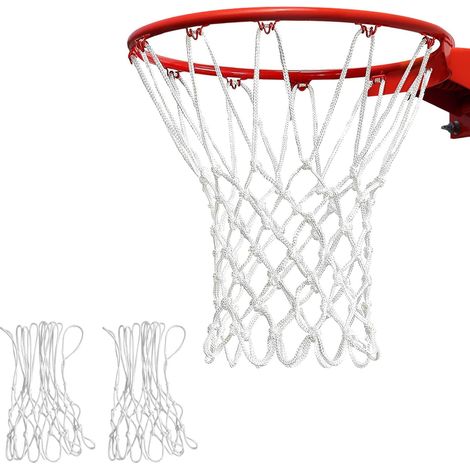 Filet De Basket-Ball - Lot De 2 - Nylon Blanc - 12 Boucles - Intérieur Et Extérieur - 55cm (1/5)