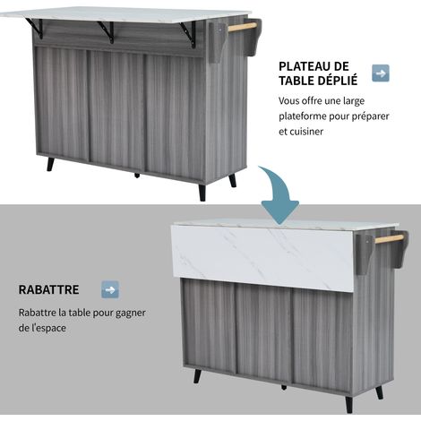 129x46(71)x91,5 cm. Vaisselle à roulettes / Meuble de cuisine avec plateau réglable. Compartiments intérieurs dans les portes du meuble. Table de cuisine sur 5 roulettes (1/5)