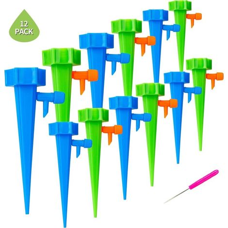 Arrosage Automatique Appareil D'arrosage Réglables à Libération pour Plantes de Jardin Automatique Système D'irrigation Goutte à Goutte pour Plantes Intérieur et Extérieur Lot de 12 (1/5)