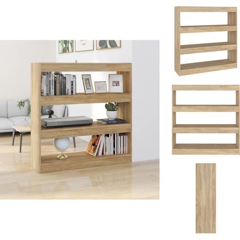 Bücherregale & Bücherschränke - Living Bücherregal/Raumteiler Sonoma-Eiche 100x30x103 cm (1/5)