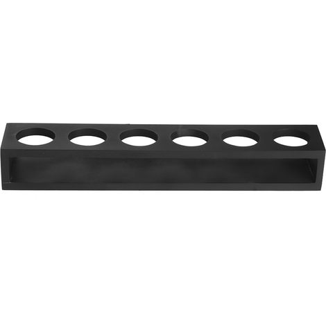 Porte-verres à vin en bois noir, support à 6 trous droits pour bar, restaurant, mariage et maison. (1/5)