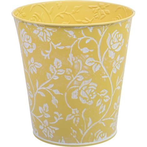 Cubo metálico amarillo D14x14,5h cm (1/5)