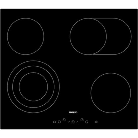plaque de cuisson vitrocéramique, 4 zones de cuisson Hi-Light, dont 1 double et 1 triple, noir (HIC64404T)