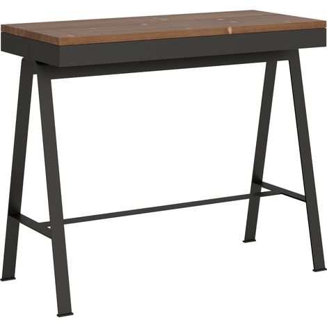 Consolle allungabile 90x40/190 cm Banco Small Evolution Abete Tinto telaio Antracite (1/3)