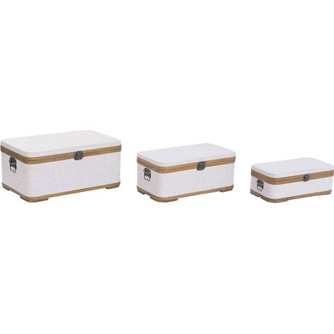 Baul Set 3 Madera Poliester 64X39,5X29 Borreguito (1/5)