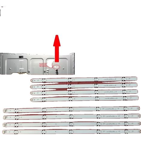 Tira de LED, 8 piezas, 99,3 mm, compatible con HC490DGN-SLNX5-514X, flujo luminoso 62, fuente de luz: bombillas LED (1/5)