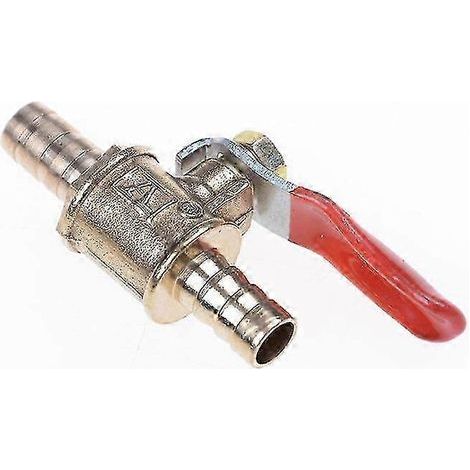 Vanne à bille d'arrêt en laiton Shytmv, raccord cannelé 8 mm (5/16") pour conduite d'eau/air/gaz/carburant 10 mm (1/5)