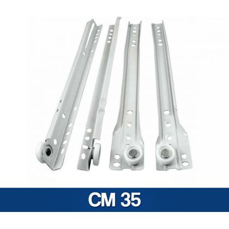 GUIDE GUIDA SCORREVOLE PER CASSETTI MOBILI A RULLO BINARIO BIANCHE (24114V) CM 35 (24114)