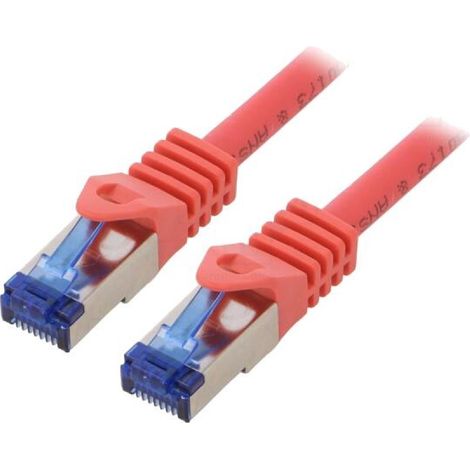 Cable reseau RJ45 male S-FTP Cat 6a rouge - 0.25m