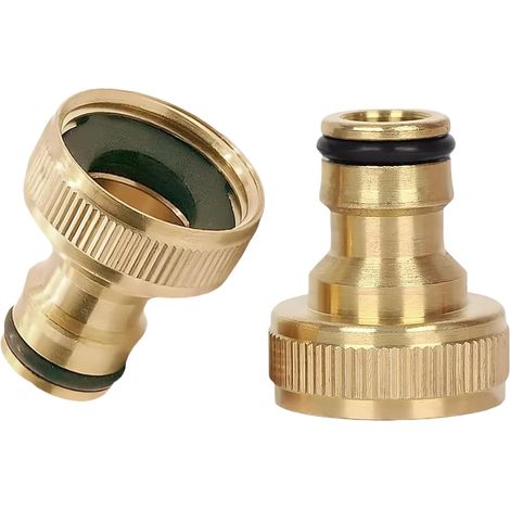 Sollbry Lot de 2 raccords rapides en laiton pour tuyau d'arrosage 3/4" femelle (1/5)