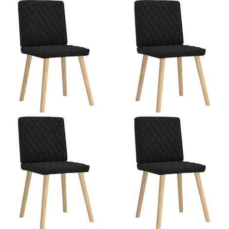 Esszimmerstühle 4 Stk. Schwarz Stoff (1/5)