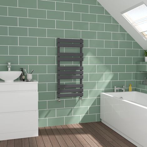 Flat Panel Sand Grey Bathroom Heated Towel Radiator 1000x450mm (1/5)