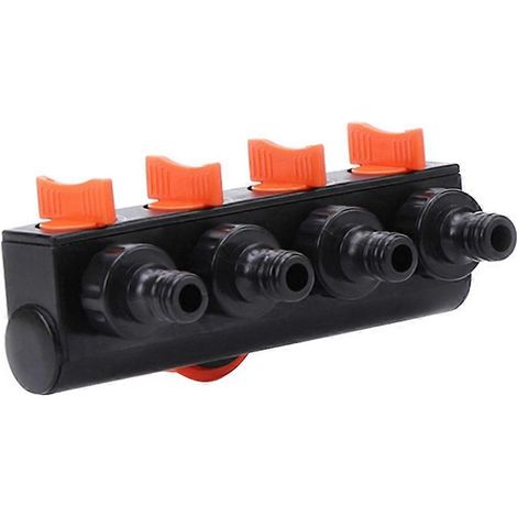 Distributeur de robinet polyvalent à 4 voies avec connecteur de vanne marche/arrêt à 4 voies, adapté aux jardins extérieurs et (1/5)