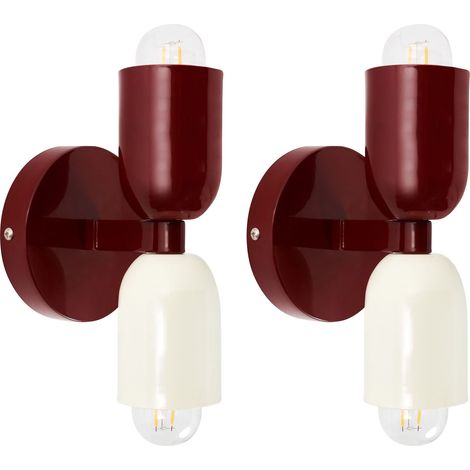 Wandlampe 2er Set TOPI Metall Rot