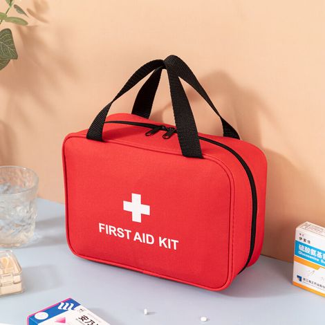 Trousse de premiers secours compacte pour traumatismes - Trousse d'urgence pour la maison, la voiture, les voyages ou le camping - Organisateur de médicaments - (1/5)