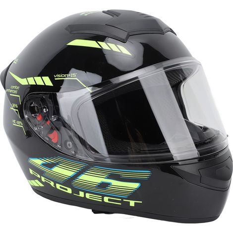 Casque moto Bluetooth intégral relevable Noir XL (tour de tête 61-62 cm) avec bande réfléchissante nocturne, appel mains libres et style course (1/5)
