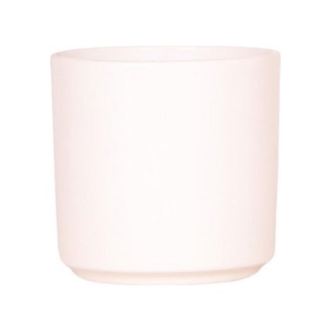 Pot de fleurs décoratif en céramique blanche design minimaliste rond pour intérieur 6 cm - PANGIVO (1/2)