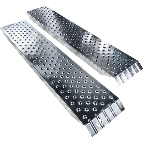 Vounot – Rampes de chargement en acier galvanisé 135cm – Charge max. 200 kg par rampe – Surface antidérapante – Plaques de stabilisation incluses