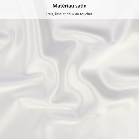 Drap Housse Satin 90x200cm, Matelas Jusqu'à 35 cm, Drap de lit en Satin de Polyester Lisse Respirant, Blanc (1/3)
