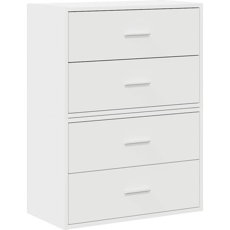 Maison Exclusive - Armoires avec 2 tiroirs 2pcs blanc 60x31x40cm bois d'ingénierie (1/5)