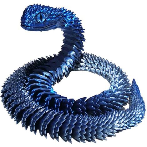 Figurines de serpents imprimées en 3D, jouets phosphorescents articulés anti-stress, décoration de bureau (1/5)