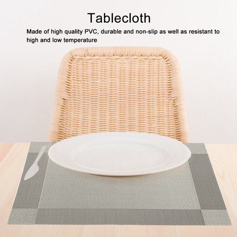 4-teiliges Tischset aus modischem PVC, Telleruntersetzer, Tischdeckenunterlage (Grau) (1/5)