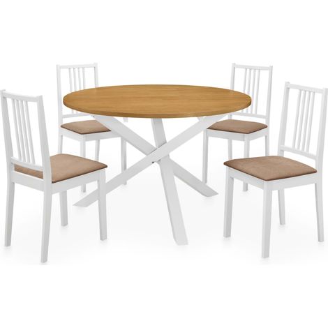 vidaXL Set per Sala da Pranzo 5 pz in MDF Bianco (1/5)
