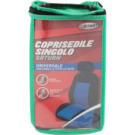 START Coprisedile singolo anteriore auto Stretch nero/blu universale protezione