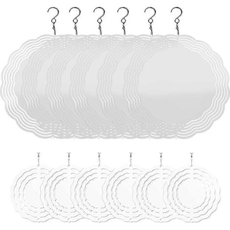 Lot de 12 girouettes 3D à sublimer, à suspendre, pour la décoration extérieure de jardin (3/8 pouce). (1/5)