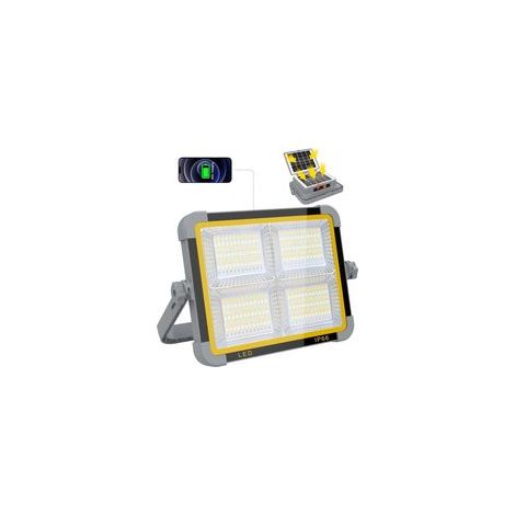 Projecteur LED Rechargeable 150W Sans Marque Portable Double Panneau Solaire 9000mAh 336 LEDs IP66 4 Modes Lumière Puissante (1/5)