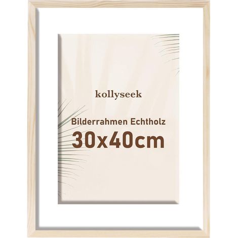 Bilderrahmen 30x40cm Echtholz Acrylglas Kieferholz Fotorahmen Wood deko (1/5)
