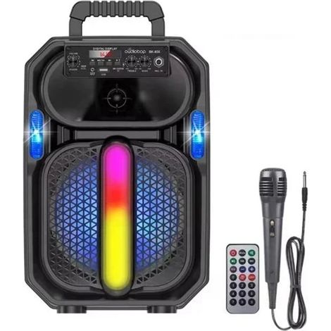 Andowl - Altoparlante Portatile Bluetooth A Batteria Super Bass 8″ Luce Led Rgb Microfono Q-yx1510 - (1/2)