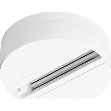LEDVANCE TRACKLIGHT Basisstation für Leuchtenkopf, runde, weiße Basisstation für einen einzelnen Leuchtenkopf (statt Stromschiene), modernes, loftartiges Design (1/4)
