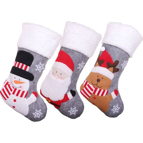 Calcetín Navideño - Grande - Para Dulces y Regalos - Decoración para Fiesta Familiar de Navidad - Unidad (1/5)