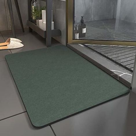 Kieselgur, schnelltrocknende Badezimmermatte, Küchenbodenmatte, Badezimmer (40 60 cm), Dunkelgrün